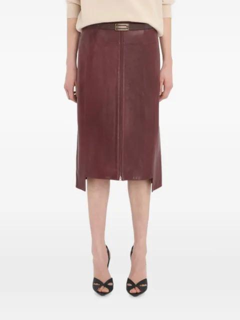 leather asymmetric midi skirt by VICTORIA BECKHAM