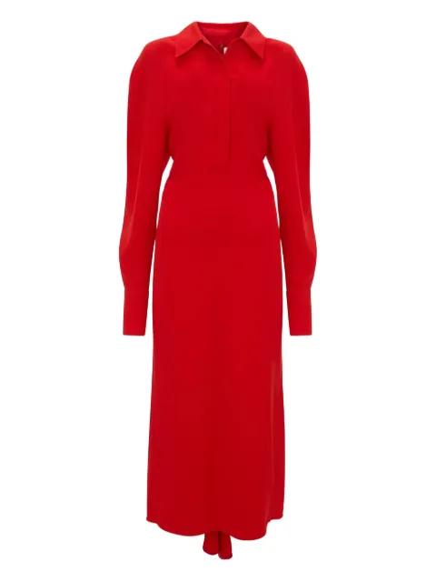 long-sleeve polo-collar midi dress by VICTORIA BECKHAM