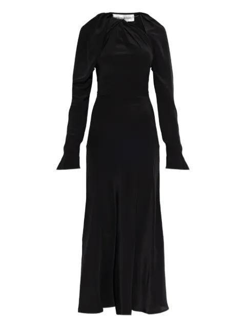 long-sleeve twisted midi dress by VICTORIA BECKHAM