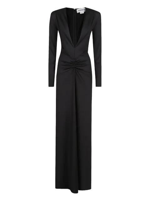 plunge-neck gathered maxi dress by VICTORIA BECKHAM
