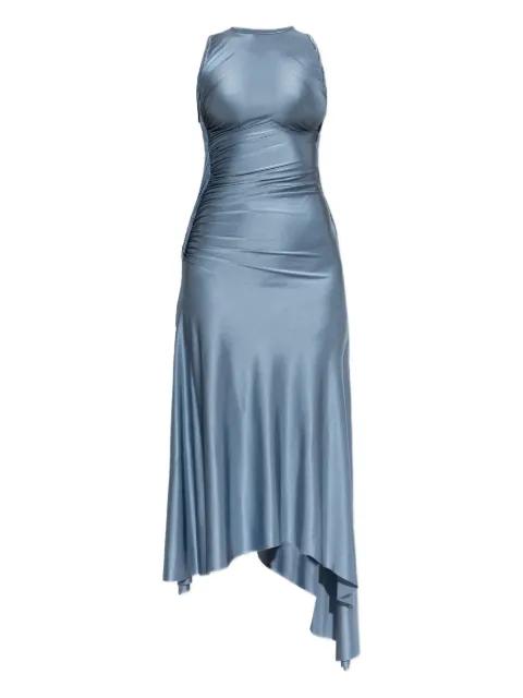 ruched asymmetric midi dress by VICTORIA BECKHAM