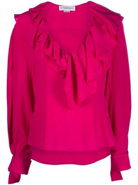 ruffled silk blouse by VICTORIA BECKHAM