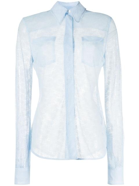 sheer-lace long-sleeved shirt by VICTORIA BECKHAM
