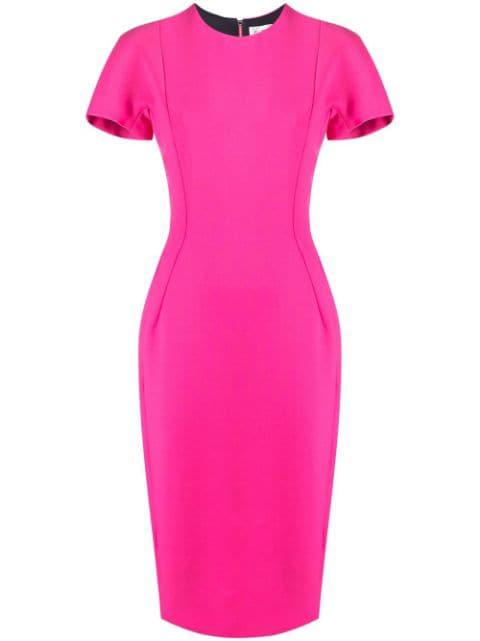 short-sleeve tailored midi dress by VICTORIA BECKHAM