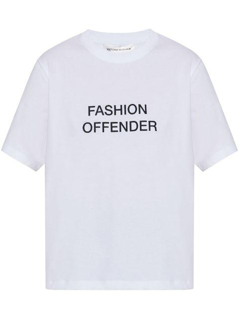 slogan-print T-shirt by VICTORIA BECKHAM