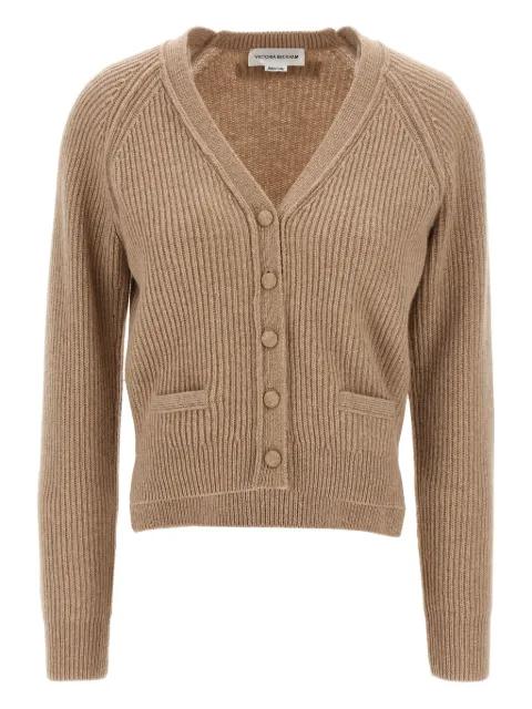 stepped-hem ribbed cardigan by VICTORIA BECKHAM