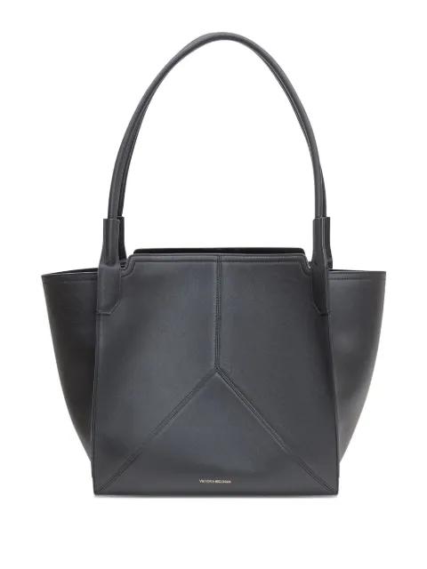 topstitched leather tote bag by VICTORIA BECKHAM