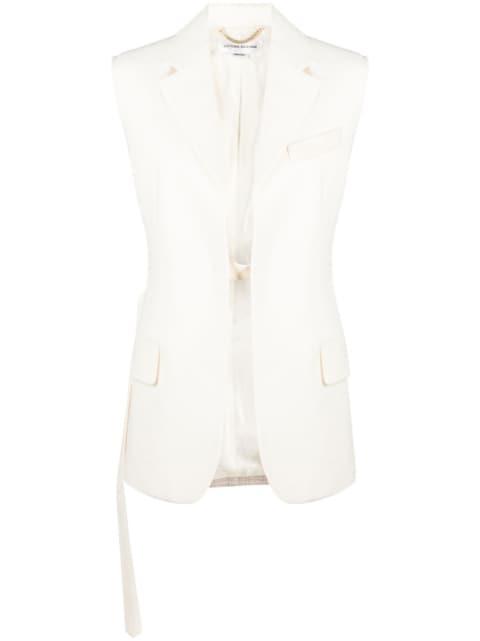 two-tone sleeveless jacket by VICTORIA BECKHAM