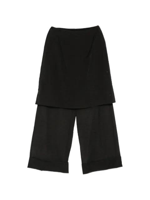 zip-fatening palazzo pants by VIKTORIA CHAN