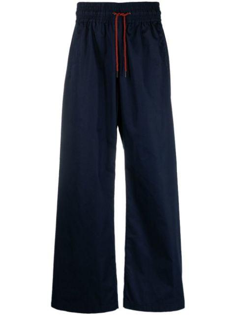 Viktor & Rolf Wide Leg Cotton-Blend Trousers with Drawstring by VIKTOR&ROLF