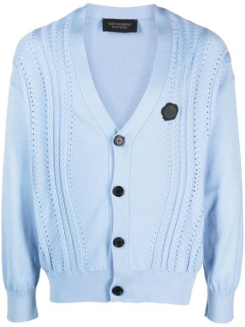 cable-knit V-neck cardigan by VIKTOR&ROLF