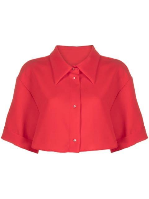 crepe cropped organic-cotton shirt by VIKTOR&ROLF