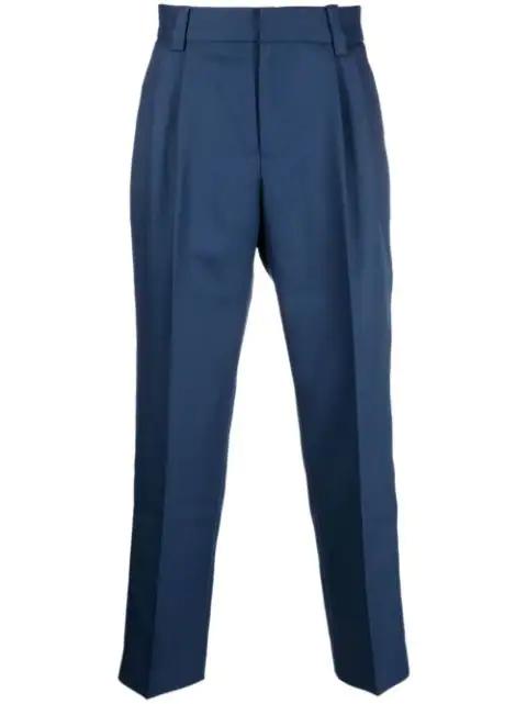 embroidered-logo cropped trousers by VIKTOR&ROLF