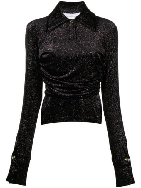gathered glitter velvet shirt by VIKTOR&ROLF