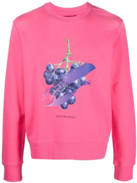 grape-print cotton sweatshirt by VIKTOR&ROLF