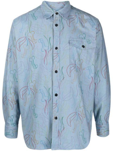 graphic-print button-up denim shirt by VIKTOR&ROLF