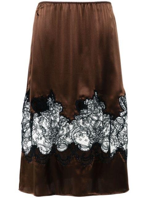 lace-detail satin skirt by VIKTOR&ROLF