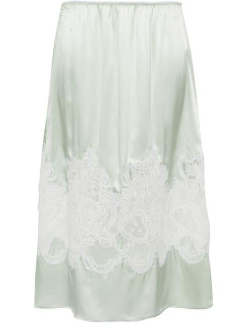 lace-detail silk midi skirt by VIKTOR&ROLF