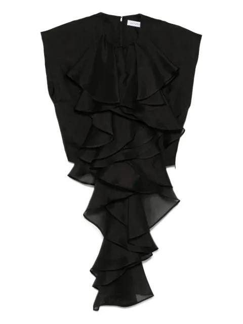 layered-ruffle silk top by VIKTOR&ROLF