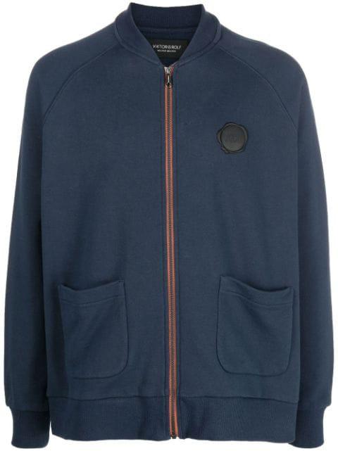 logo-patch zip-up jacket by VIKTOR&ROLF