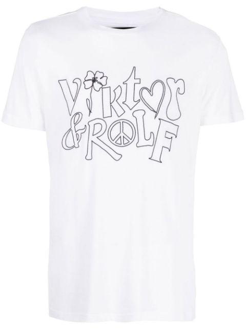 logo-print cotton-blend T-shirt by VIKTOR&ROLF