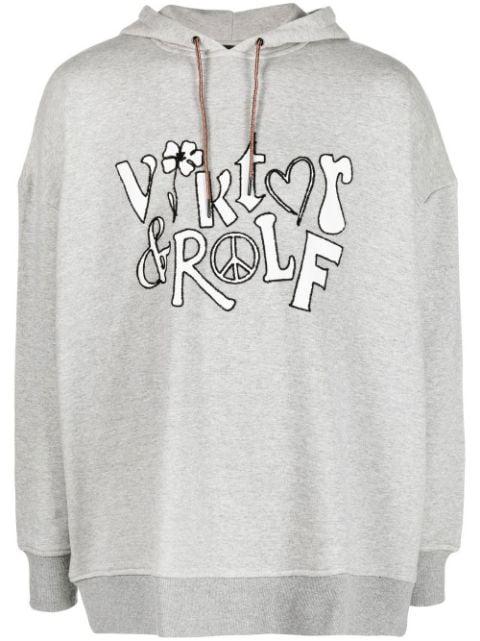 logo-print cotton hoodie by VIKTOR&ROLF