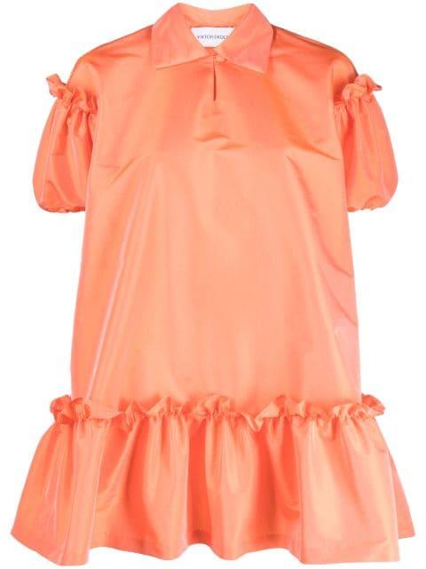 ruffle-trim short-puff sleeve minidress by VIKTOR&ROLF