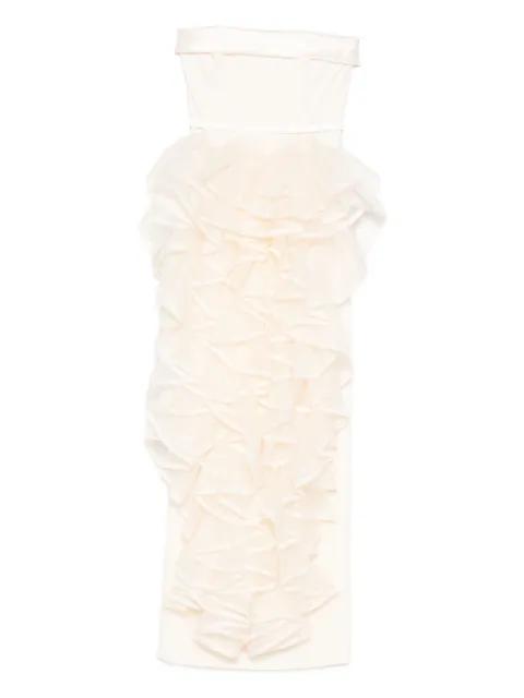 ruffled strapless maxi dress by VIKTOR&ROLF