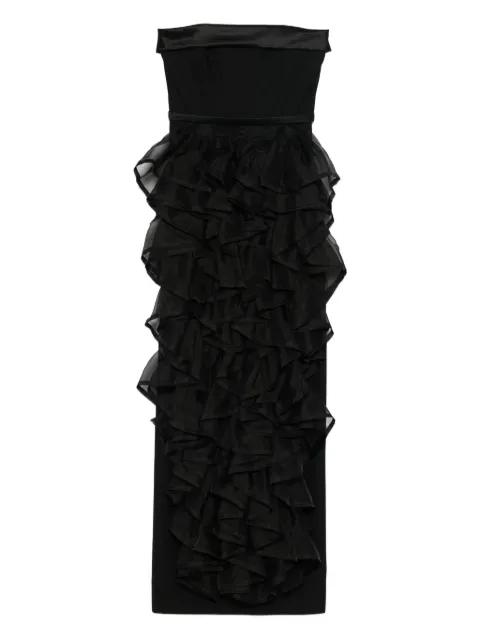 ruffled strapless maxi dress by VIKTOR&ROLF
