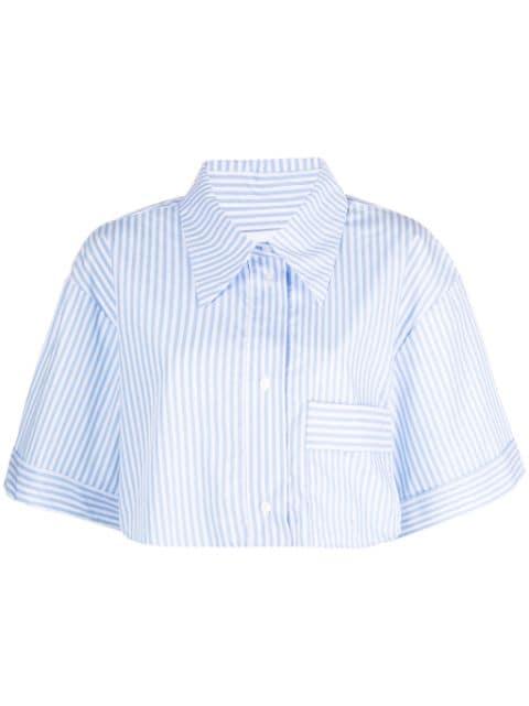 striped cropped organic-cotton shirt by VIKTOR&ROLF