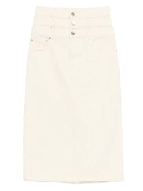 triple layer denim midi skirt by VIKTOR&ROLF