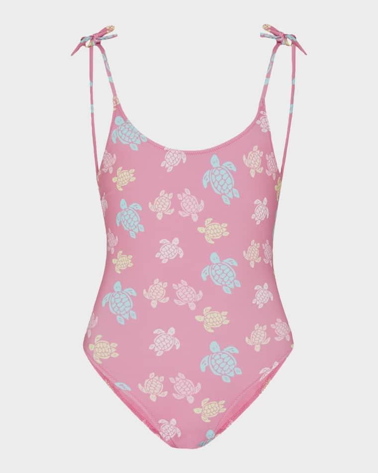 Girl's Multicolor Tortues One-Piece Swimsuit, Size 2-14 by VILEBREQUIN