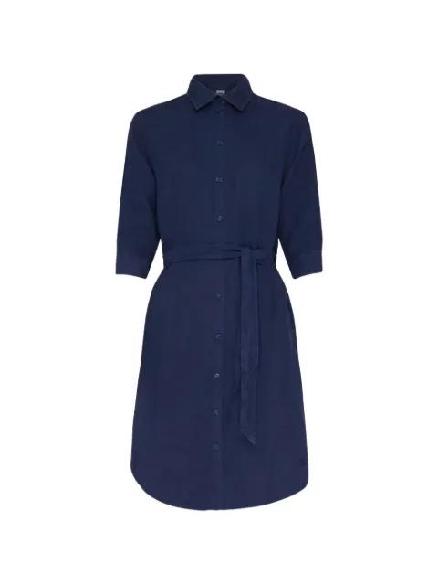 Ludovie belted linen shirt midi dress by VILEBREQUIN