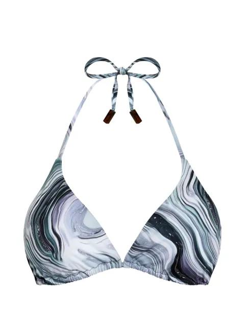 Marble triangle-cup bikini top by VILEBREQUIN