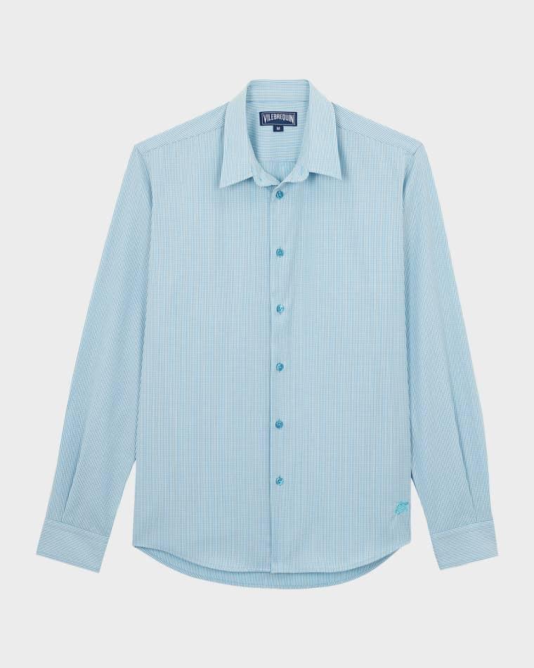 Men's Wool Micro Rayures Sport Shirt by VILEBREQUIN