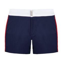 Short stretchy colorblock swim shorts with flat waistband by VILEBREQUIN