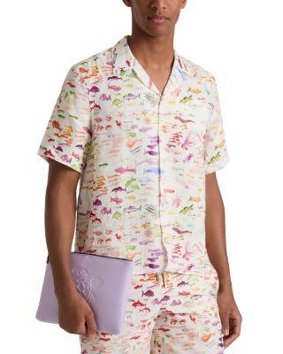 VBQ x Fabrice Hyber Pescador Linen Bowling Shirt by VILEBREQUIN