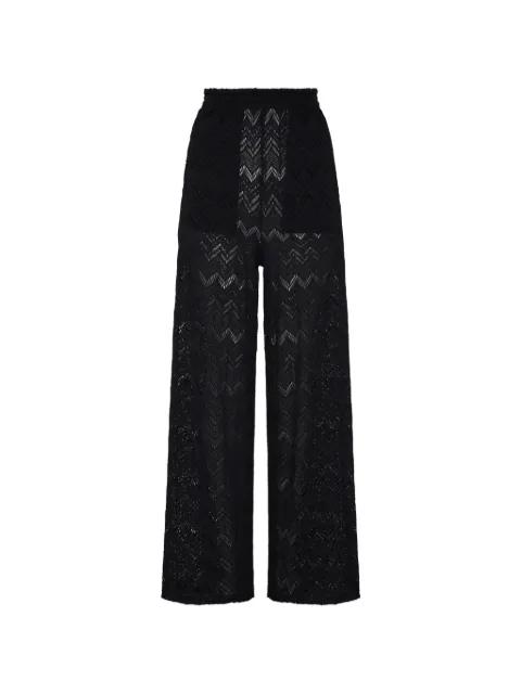 chevron-knit wide-leg trousers by VILEBREQUIN