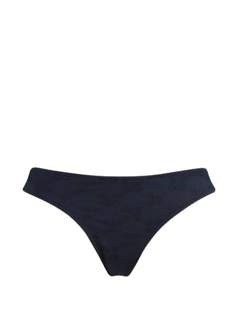 flocked turtle-embroidered bikini bottom by VILEBREQUIN