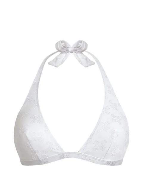 floral-jacquard halterneck bikini top by VILEBREQUIN
