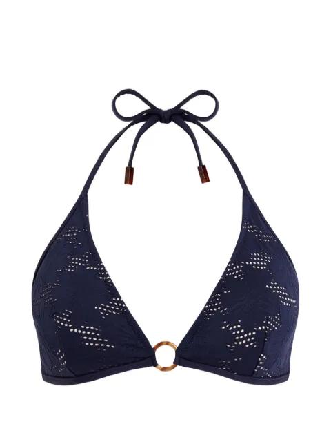 floral-jacquard halterneck bikini top by VILEBREQUIN