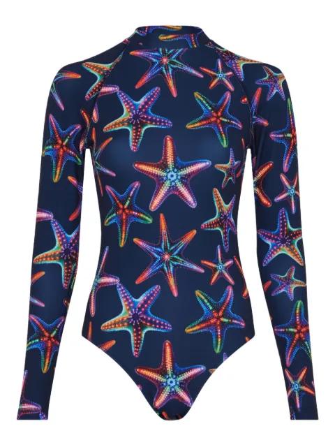 graphic-print long-sleeve swimsuit by VILEBREQUIN