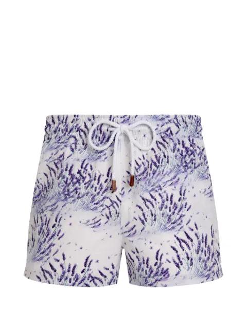 lavender-print drawstring swim shorts by VILEBREQUIN