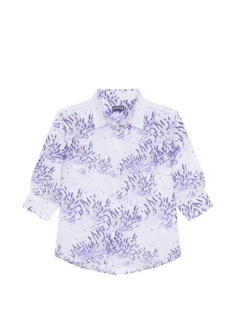 lavender-print linen shirt by VILEBREQUIN