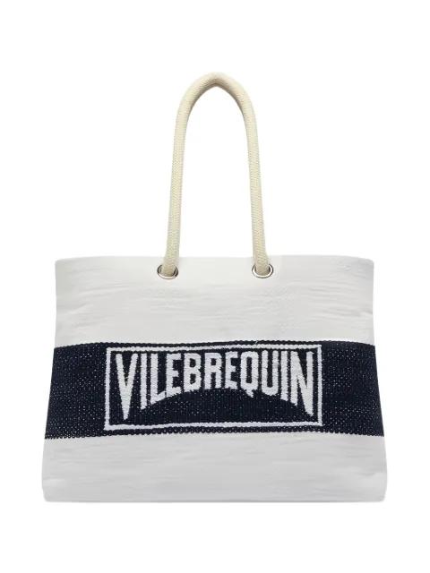 logo-embroidered striped beach bag by VILEBREQUIN