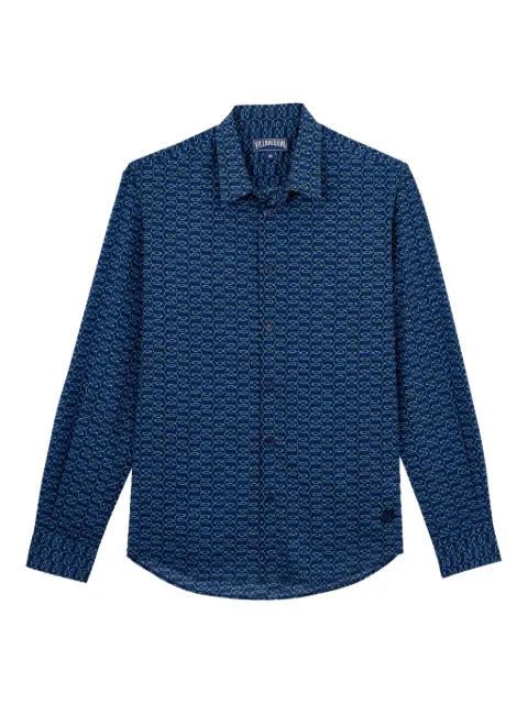 long-sleeved logo-print shirt by VILEBREQUIN