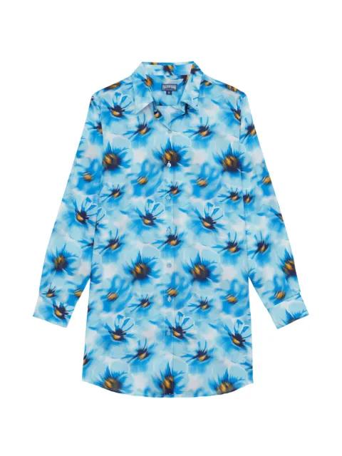 long-sleeves floral shirt mini dress by VILEBREQUIN