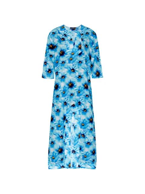 stitched-panel floral Kaftan by VILEBREQUIN