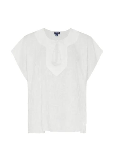 tassel-detail embroidered blouse by VILEBREQUIN