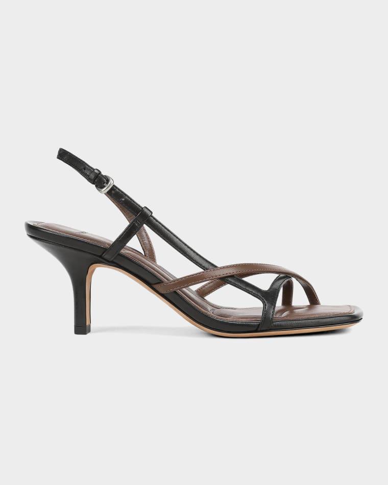 65mm Lilian Strappy Two-Tone Leather Sandals by VINCE